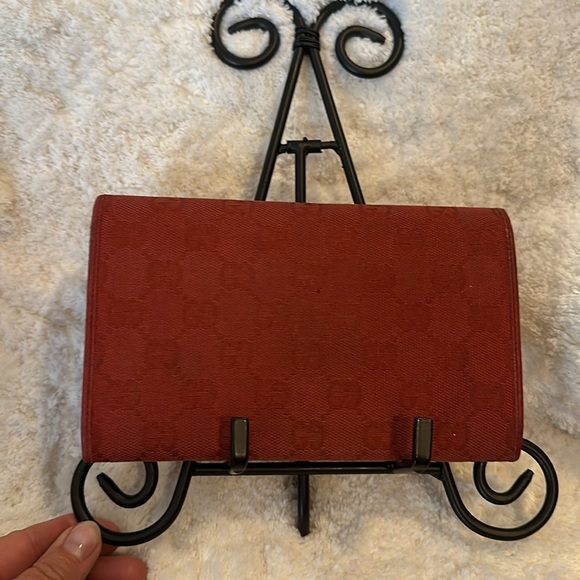 Gucci Burnt Orange Canvas Wallet - Picture 2 of 12